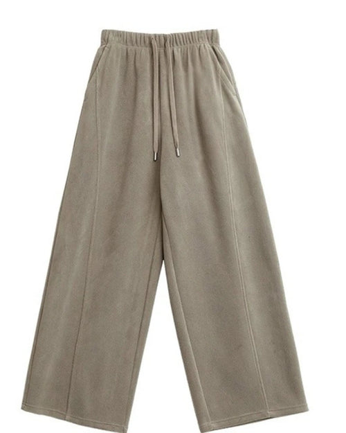 Granular Velvet Wide-Leg Pants