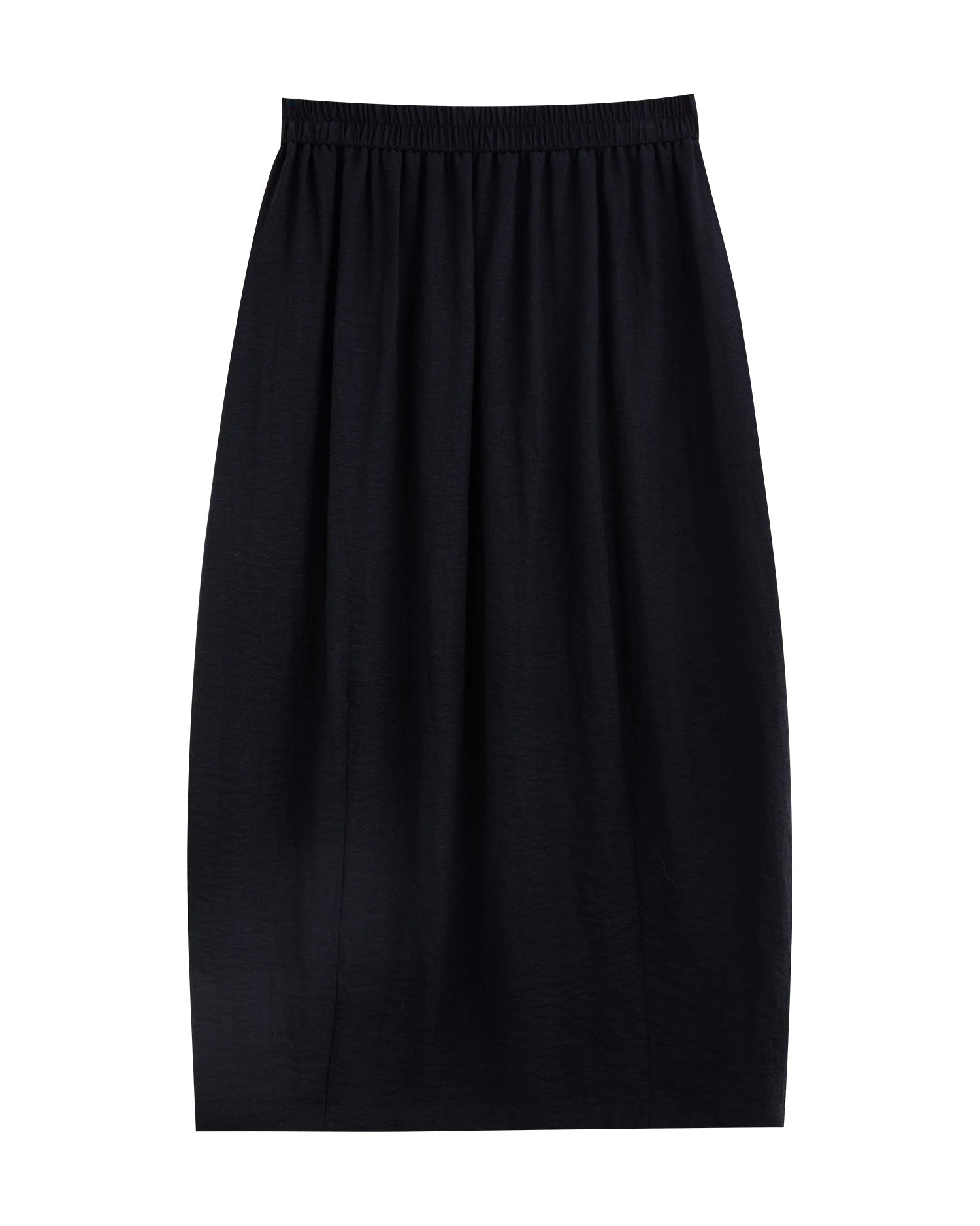 Linen Blend Stretch Waist A-Line Skirt