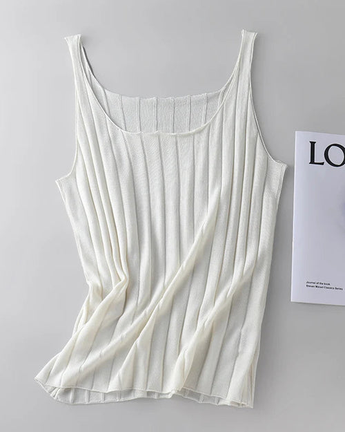 Soft Knit Silk-Blend Sleeveless Vest