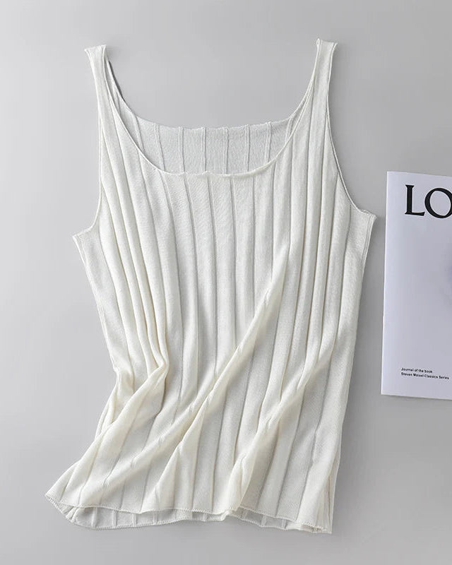 Soft Knit Silk-Blend Sleeveless Vest