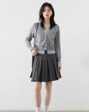 Contrast Trim V-Neck Knit Cardigan