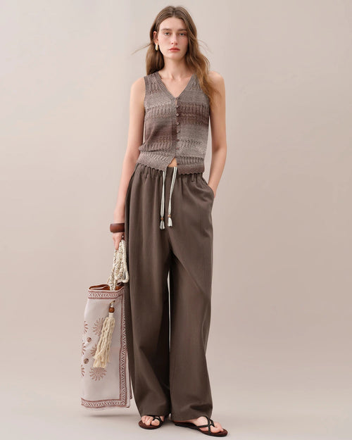 Relaxed-Fit Knitted Sleeveless Vest