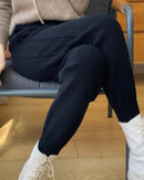 High Waist Drawstring Wool Knitted Pants