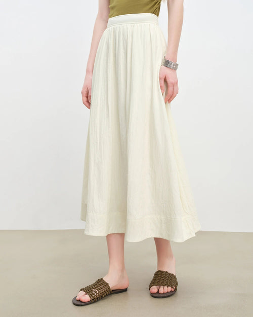 Stretch High-Waisted A-Line Maxi Skirt