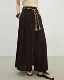 Tencel-Linen A-Line Midi Skirt