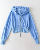 Double-Zip Cropped Hoodie Jacket