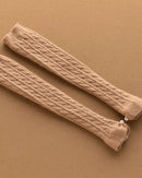 100% Cashmere Long Knitted Arm Warmers Thick Gloves