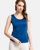 Silk-viscose jersey knit tank top with a round neckline. Soft, stretchy & breathable in 10 solid colours, sizes M–XXL.