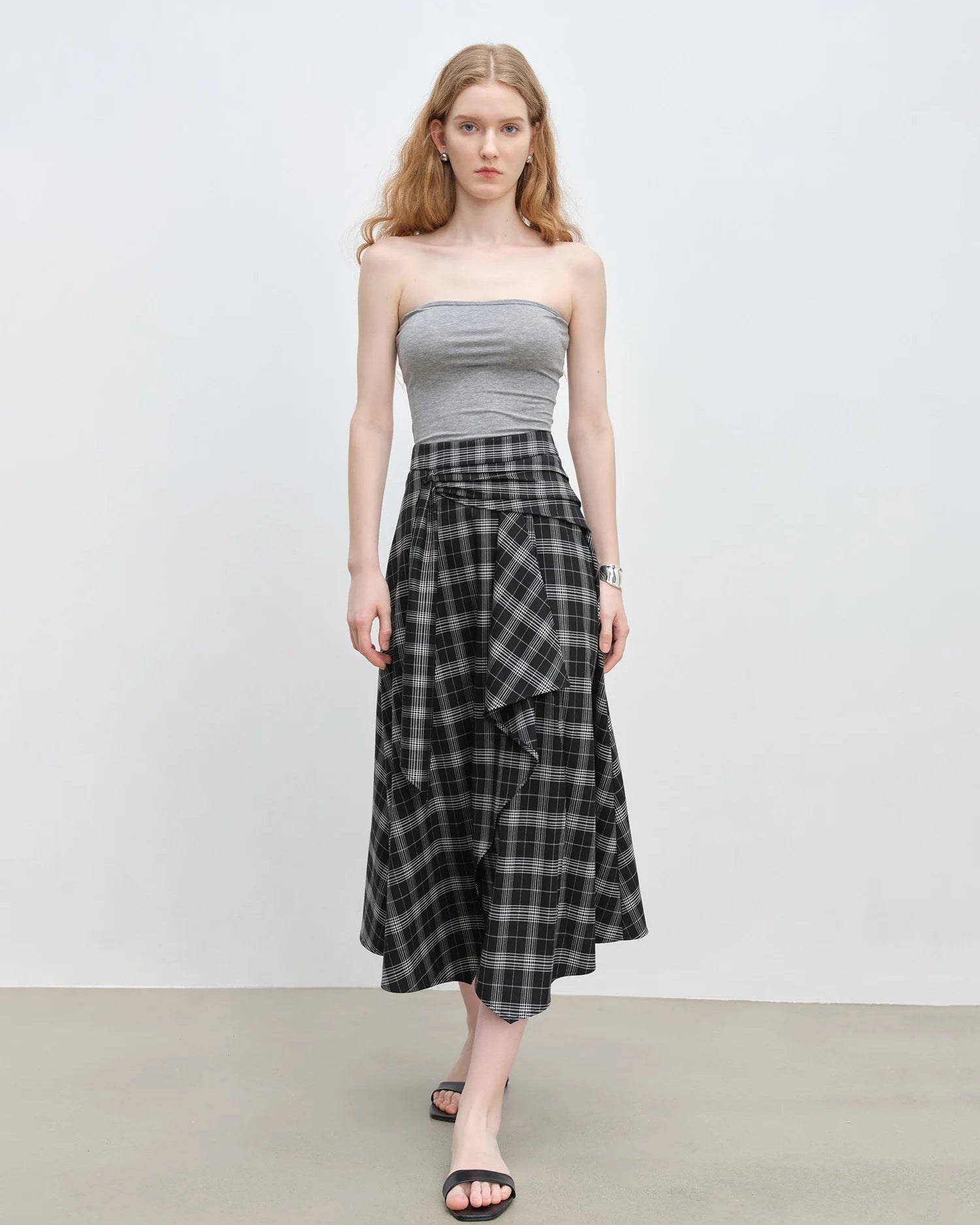 Asymmetrical Hem High-Waisted A-Line Skirt