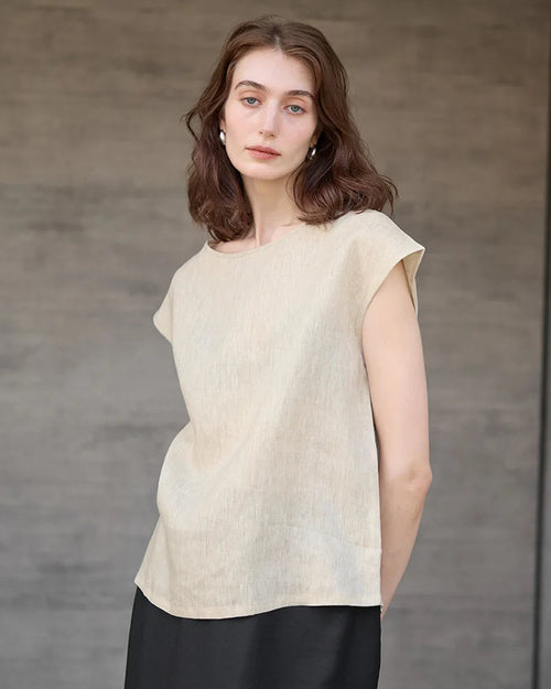 Linen Short Sleeve O-Neck Shirts