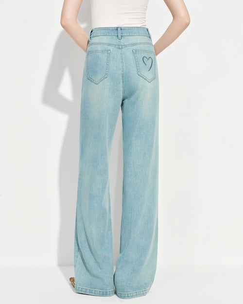 Loose-Fitting High-Waisted Straight-Leg Jeans