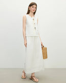 Loose-Fit Solid-Color A-Line Knit Skirt
