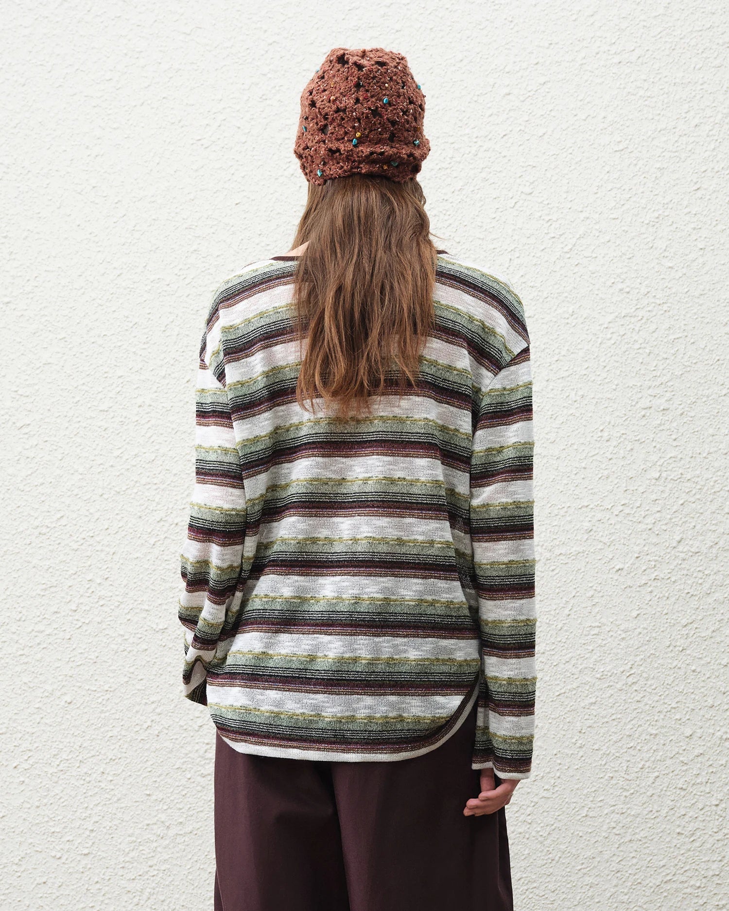 Loose-Fit Drop-Shoulder Striped T-Shirt