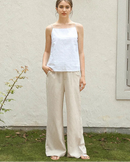 High-Waisted Wide-Leg Straight Pants