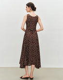 Polka Dot Chiffon Bias-Cut Dress