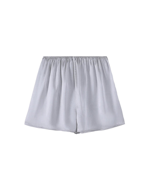 Mulberry Silk Satin Elastic-Waist Shorts