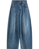 High-Waisted Straight-Leg Curved Jeans