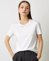 Silk-Cotton-Modal O-Neck Short Sleeve Tee