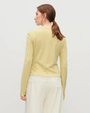 Lace-Trimmed V-Neck Knit Sweater