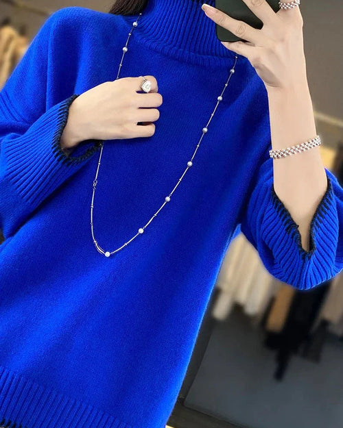 Oversized 100% Wool Turtleneck Sweater