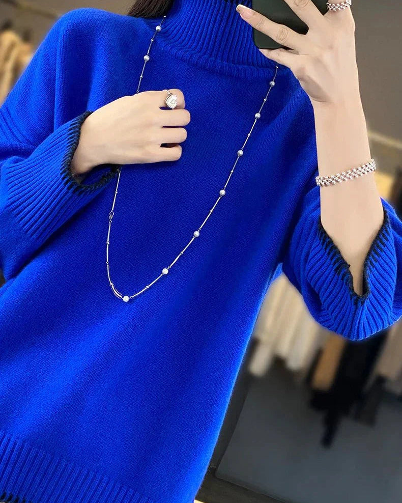 Oversized 100% Wool Turtleneck Sweater
