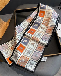 Printed Long Silk Scarf