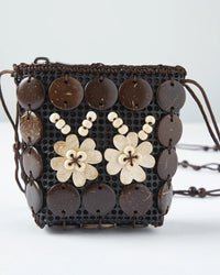 Handmade Wooden Bead Mini Crossbody Bag