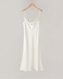 Mulberry Silk Spaghetti Strap Midi Dress