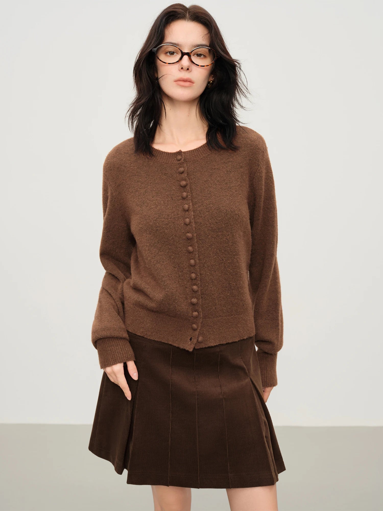 Relaxed O-Neck Knit Coatigan