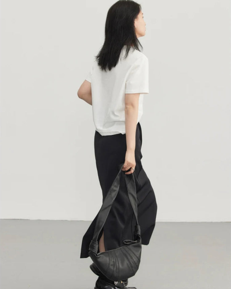 Solid Cotton Relaxed Crew Tee