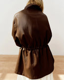 Drawstring Cropped Moto Jacket