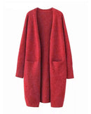 Relaxed Open-Front Knitted Longline Cardigan