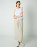 Loose-Fit Linen A-Line Skirt With Tie Waist