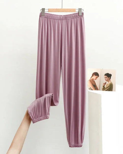 Modal Elastic Waist Full-Length Lounge Pants