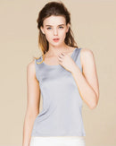Silk-Viscose Jersey O-Neck Knit Sleeveless Tank Top