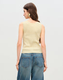 Slim-Fit A-Line Sleeveless Knitted Vest