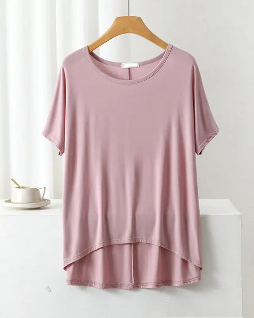 Modal Oversized Short Sleeve Pajama Top