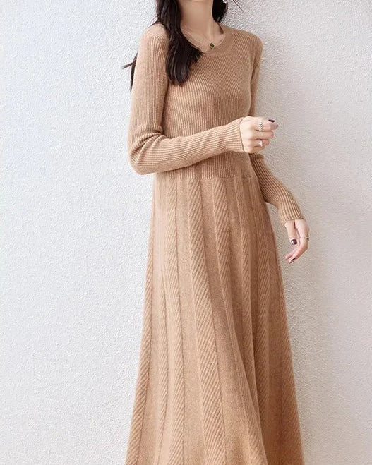 Merino Wool Knitted Sweater Dress