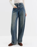 Retro High-Waisted Wide-Leg Jeans