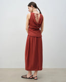 Sleeveless Vest And A-Line Skirt Set