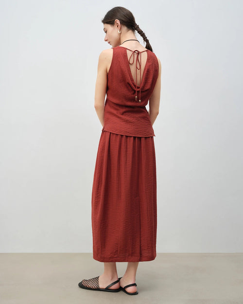 Sleeveless Vest And A-Line Skirt Set