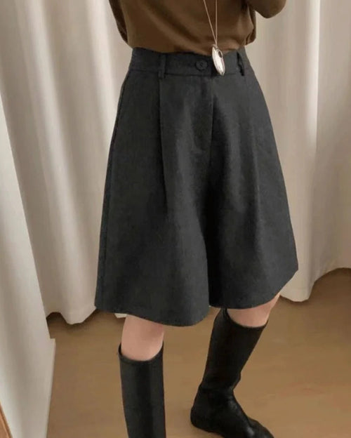 High Waist Loose Pockets Straight Shorts
