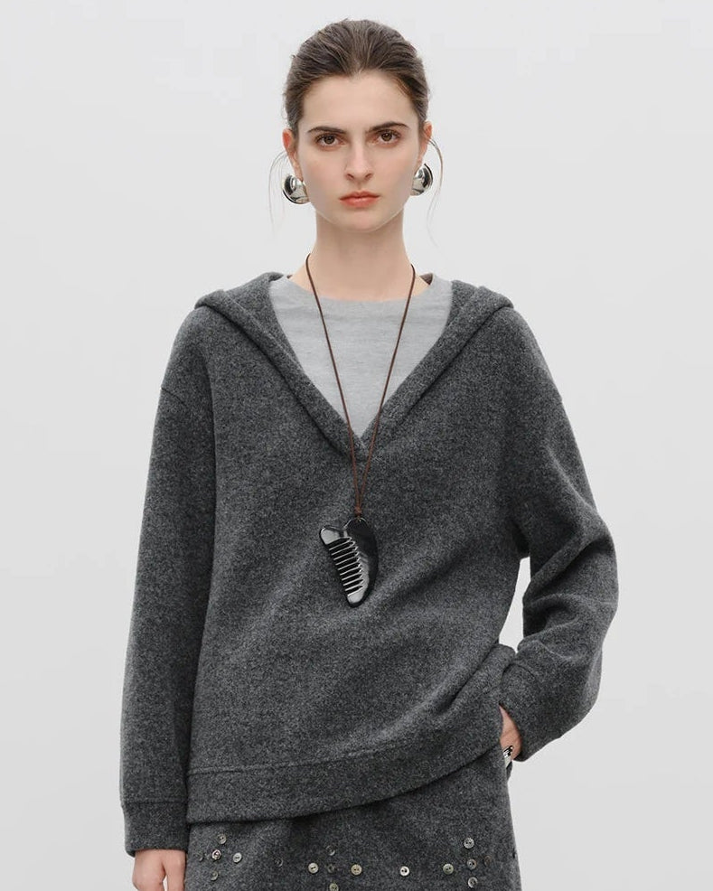 Faux Two-Piece Hooded Set