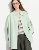 Loose-Fit Cotton Stand-Collar Shirt