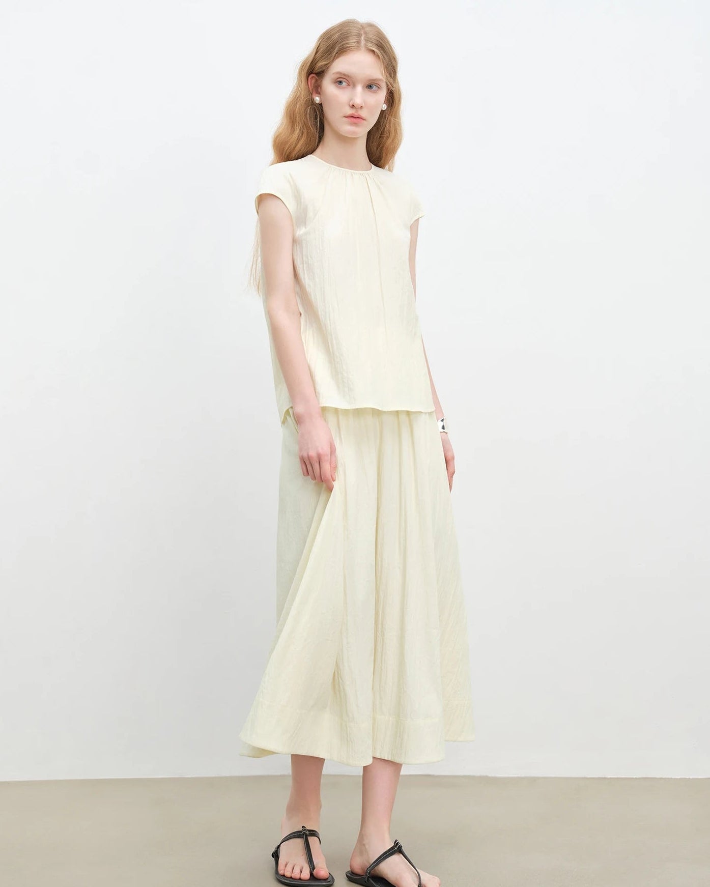 Sleeveless Top And A-Line Skirt Set