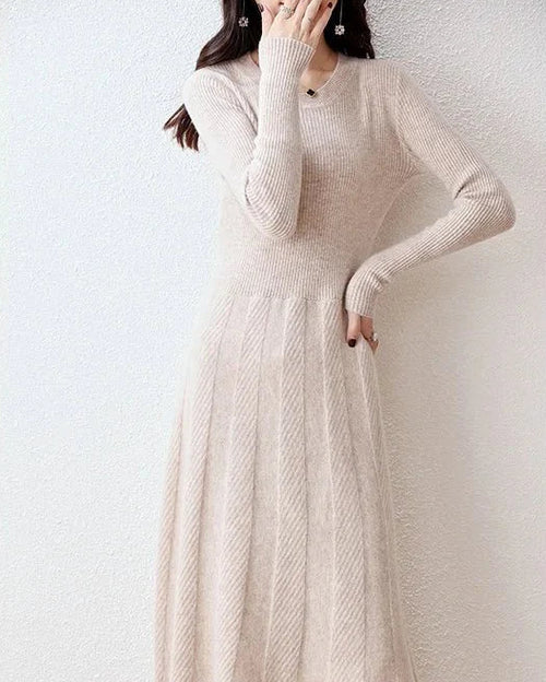 Merino Wool Knitted Sweater Dress