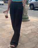 High-Waisted Wide-Leg Straight Pants