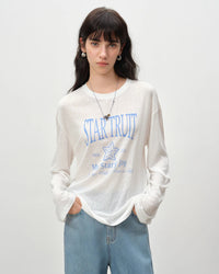 Letter Print Long-Sleeve T-Shirt