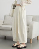 Pleated High-Waist Wide Leg Trousers