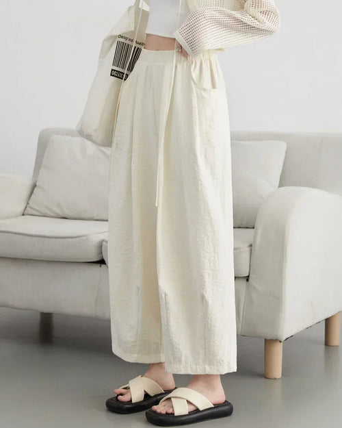 Pleated High-Waist Wide Leg Trousers